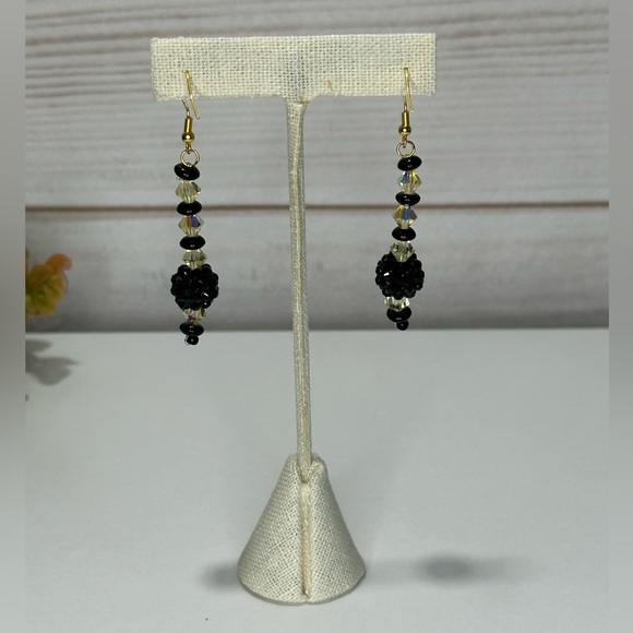 Handmade Black Orb Earrings - Picture 5 of 8